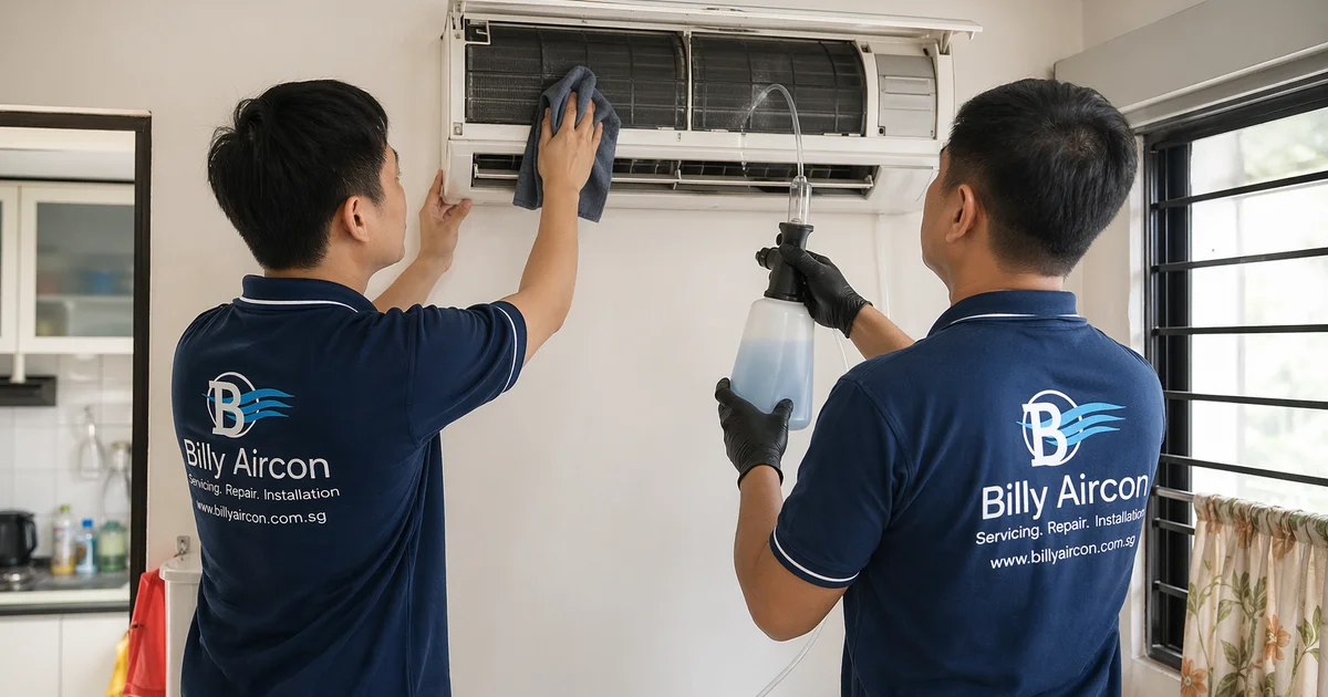 Two technicians side-by-side: filter wipe vs chemical flush